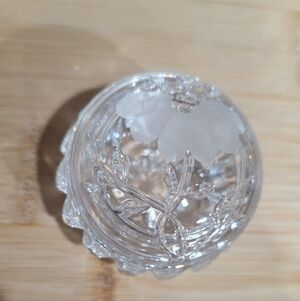 Princess House Clear Glass Floral Trinket Box